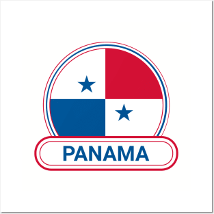 Panama Country Badge - Panama Flag Posters and Art